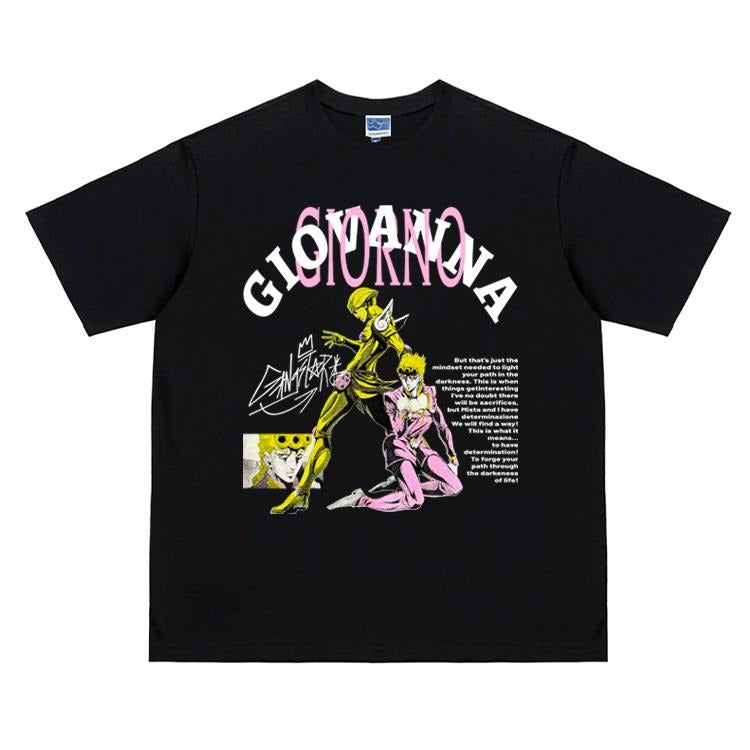 JoJo "Gold Experience" Vintage Oversized Tee Anime T-shirt 100% Cotton Original Design Men's Top for Fans DTG Printing...