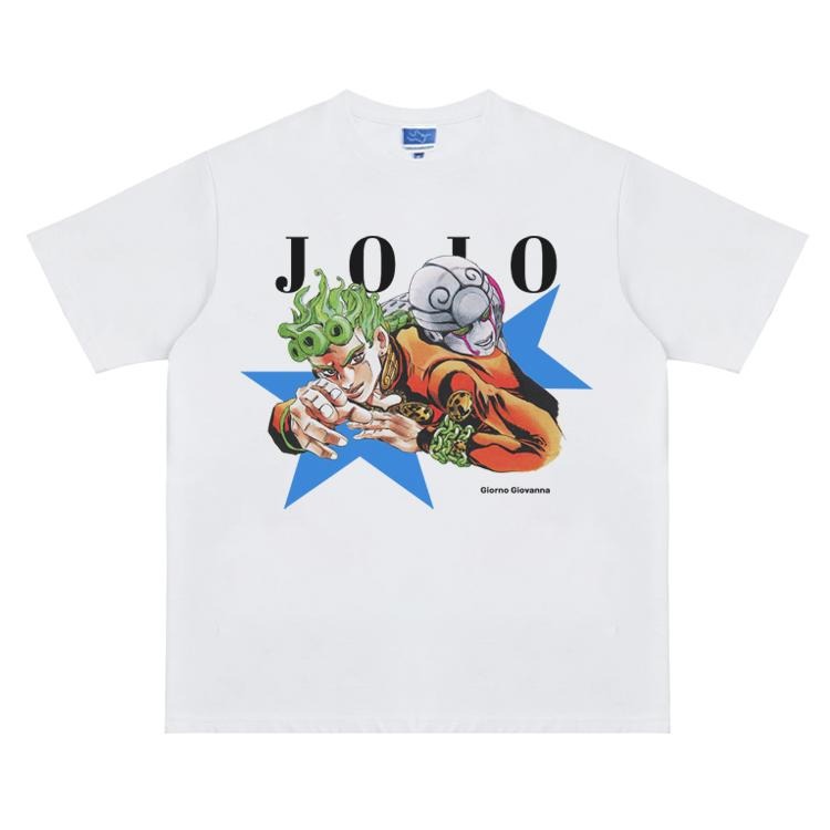 JoJo "Golden Experience Giorno" Vintage Oversized Tee Anime T-shirt 100% Cotton Original Design Men's Top Menswear Tshirt...