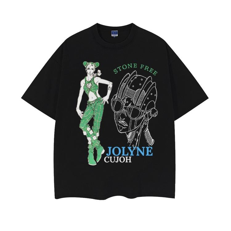 JoJo's Bizarre Adventure "Jolyne Cujoh" Heavyweight Vintage Tee 100% Cotton OVERSIZED Anime T-shirt Menswear Top vintage...