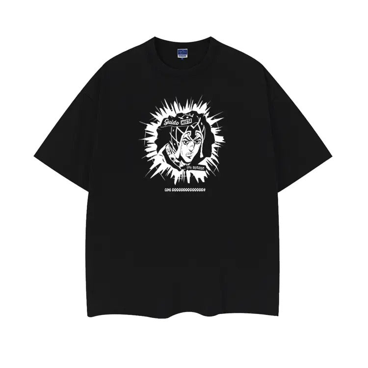 JoJo's Bizarre Adventure "Mista Come On" Heavyweight Vintage Tee 100% Cotton OVERSIZED Anime T-shirt Menswear Top Tshirt...