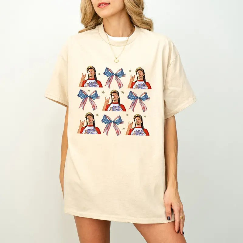 Joe Dirt America Bow Shirt, Joe Dirt 4th of July T-Shirt, Joe Dirt Coquette Shirt, 4th of July Shirt, Independence Day...