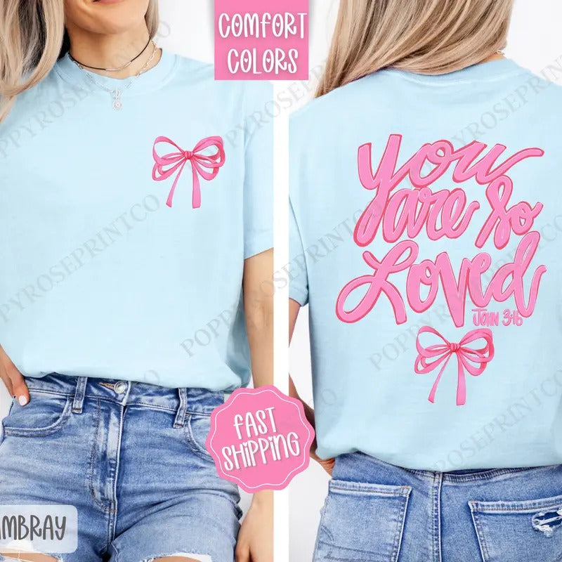 John 3:16 Comfort Colors Religious Cute Coquette T-Shirts, Hoodie, Sweatshirt
