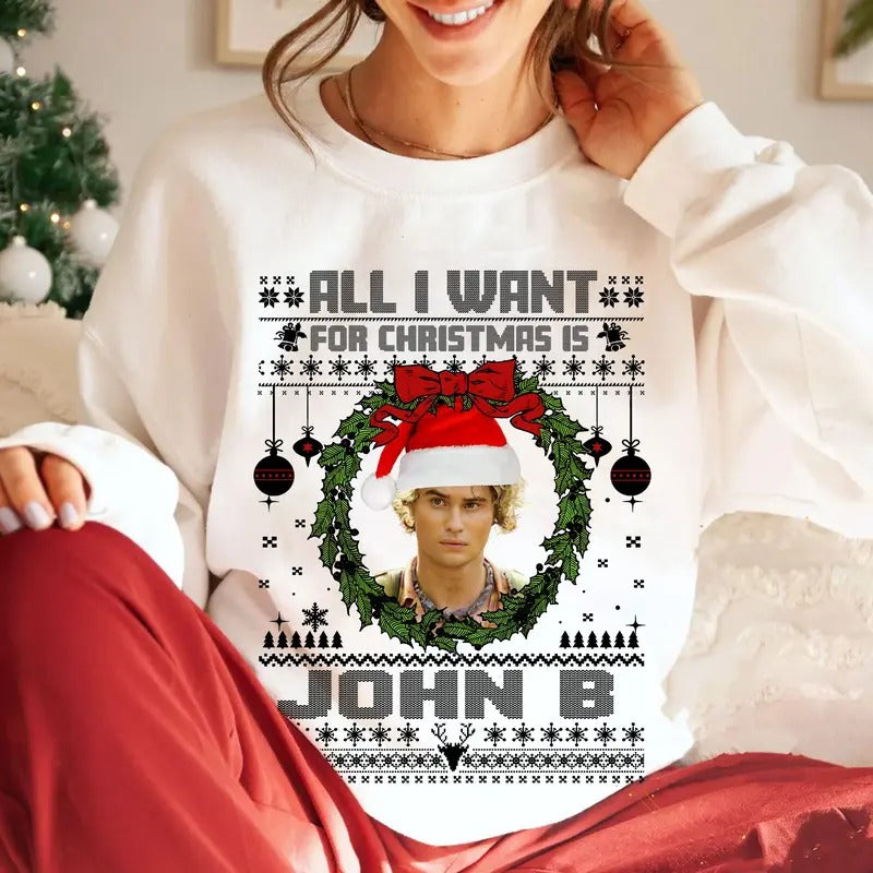 John B Ugly Christmas Sweatshirt, Outer Banks Merch , John B. Routledge Christmas Outfit, OBX SS4 Show Shirt Gift For...