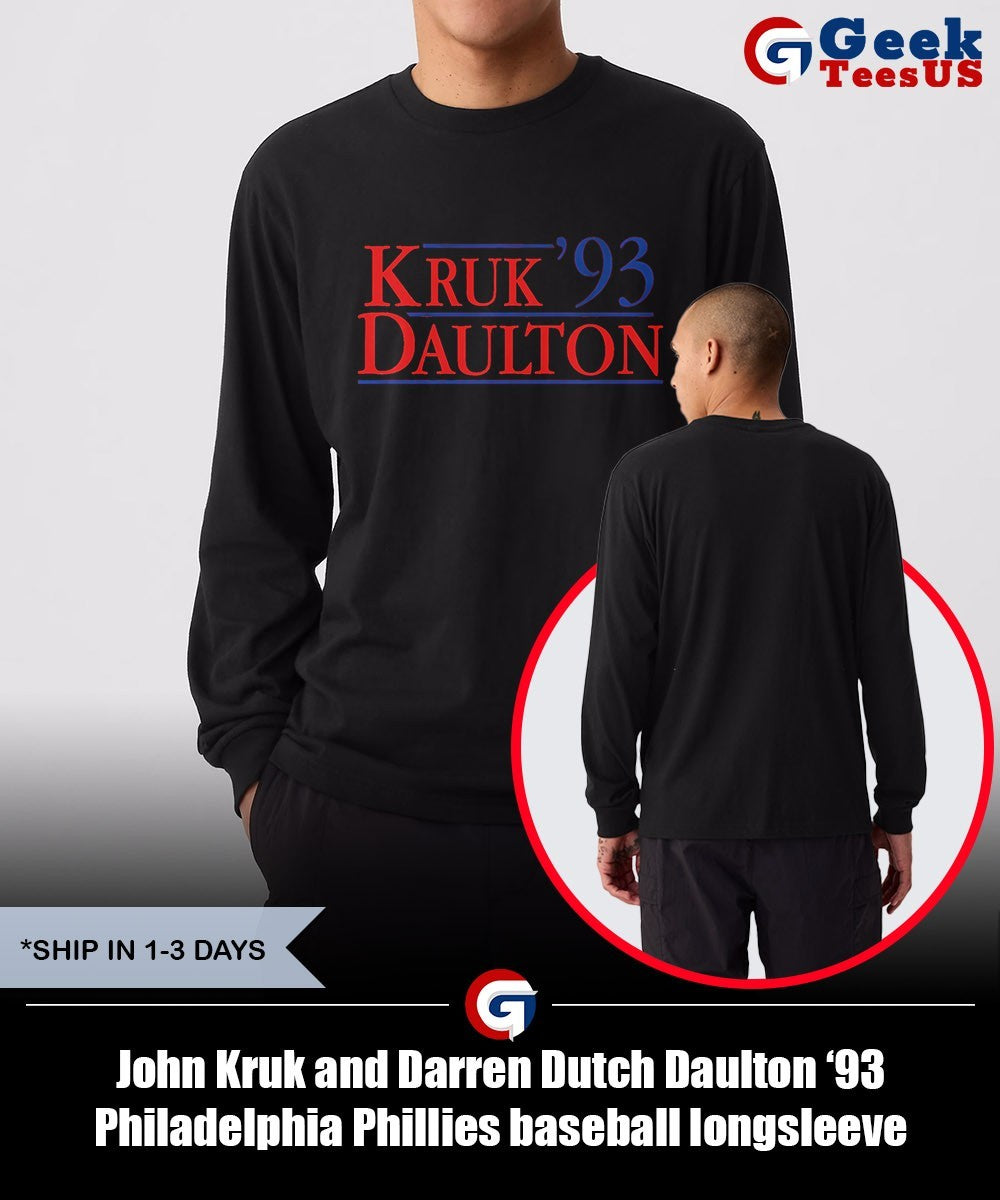 John Kruk and Darren Dutch Daulton ’93 Philadelphia Phillies baseball shirt