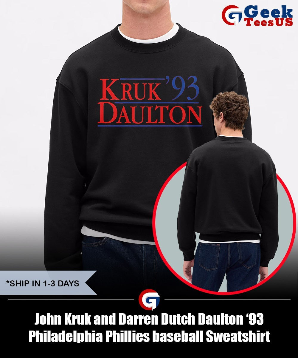 John Kruk and Darren Dutch Daulton ’93 Philadelphia Phillies baseball shirt