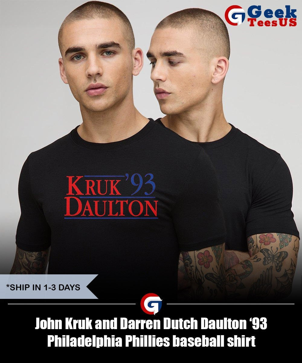 John Kruk and Darren Dutch Daulton ’93 Philadelphia Phillies baseball shirt