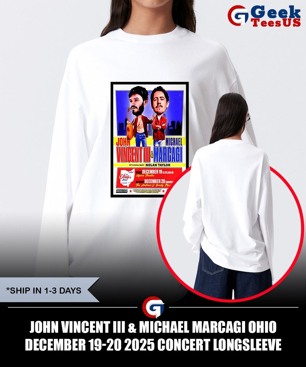 John Vincent III & Michael Marcagi Ohio December 19-20 2025 Concert shirt
