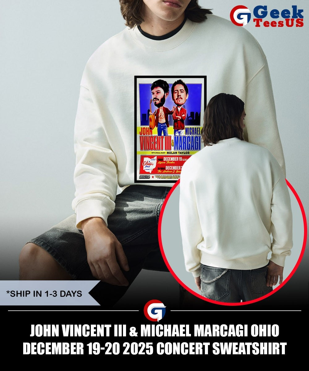John Vincent III & Michael Marcagi Ohio December 19-20 2025 Concert shirt
