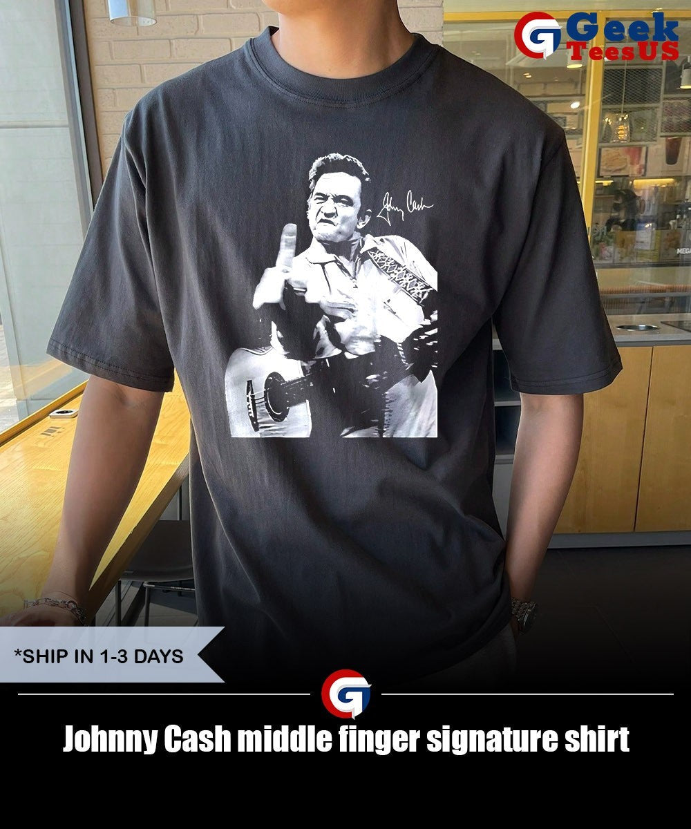 Johnny Cash middle finger signature shirt
