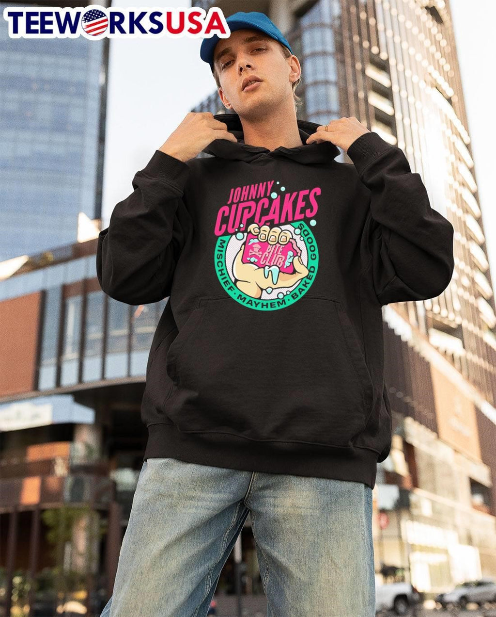 Johnny Cupcakes Bite Club Mischief Mayhem Baked Goods T-Shirt