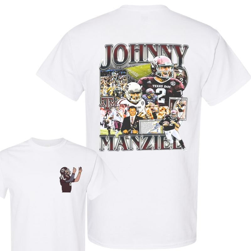Johnny Manziel 2 Side Vintage 90s Johnny Manziel Double Side Football Sport Vintage Shirt T-Shirts, Hoodie, Sweatshirt