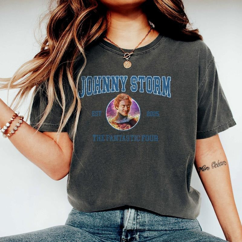 Johnny Storm Human Torch Fantastic Four Shirt, Super shirt, The Fantastic Four First Steps Shirt, Fantastic Four Shirt...