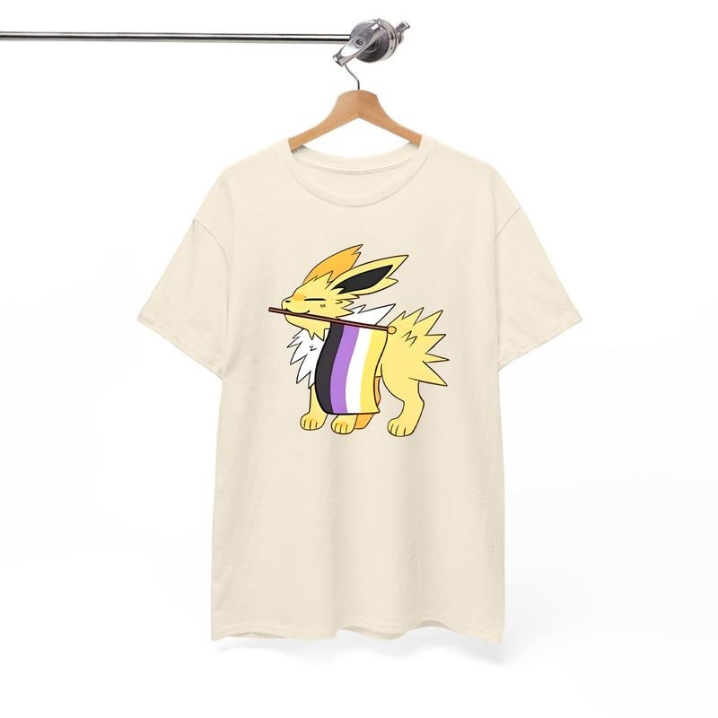 Jolteon Nonbinary Pride Flag Tee, Nonbinary Jolteon Shirt, "LGBTQ+ Jolteon Nonbinary Pride T-Shirt, LGBT Shirt, Pride...