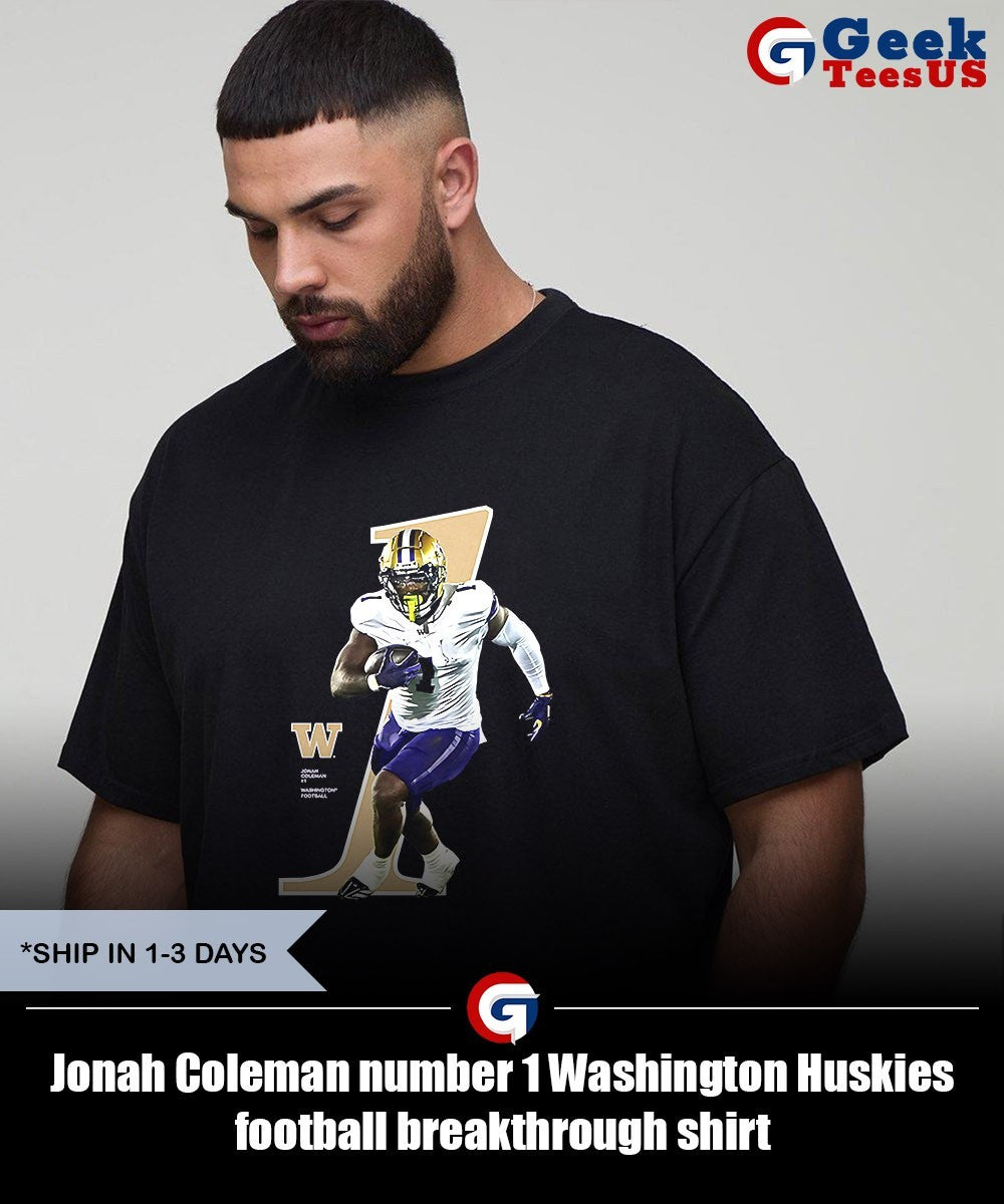 Jonah Coleman number 1 Washington Huskies football breakthrough shirt