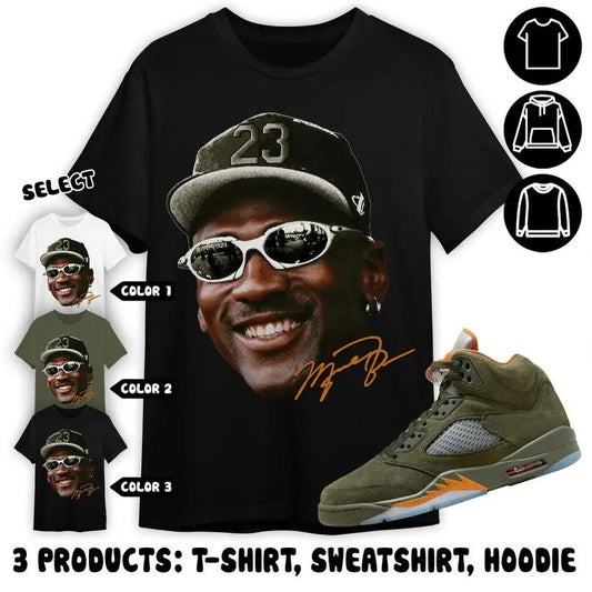 Jordan Olive Unisex Shirt Head MJ, Shirt To Match Sneaker Color Summer Tee