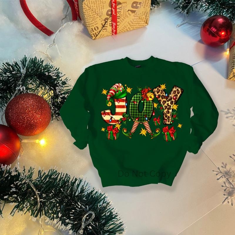 Joy Christmas DTF Transfer ONLY - This is NOT a T Shirt Hoodie, Sweatshirt | HypeDripTees.com