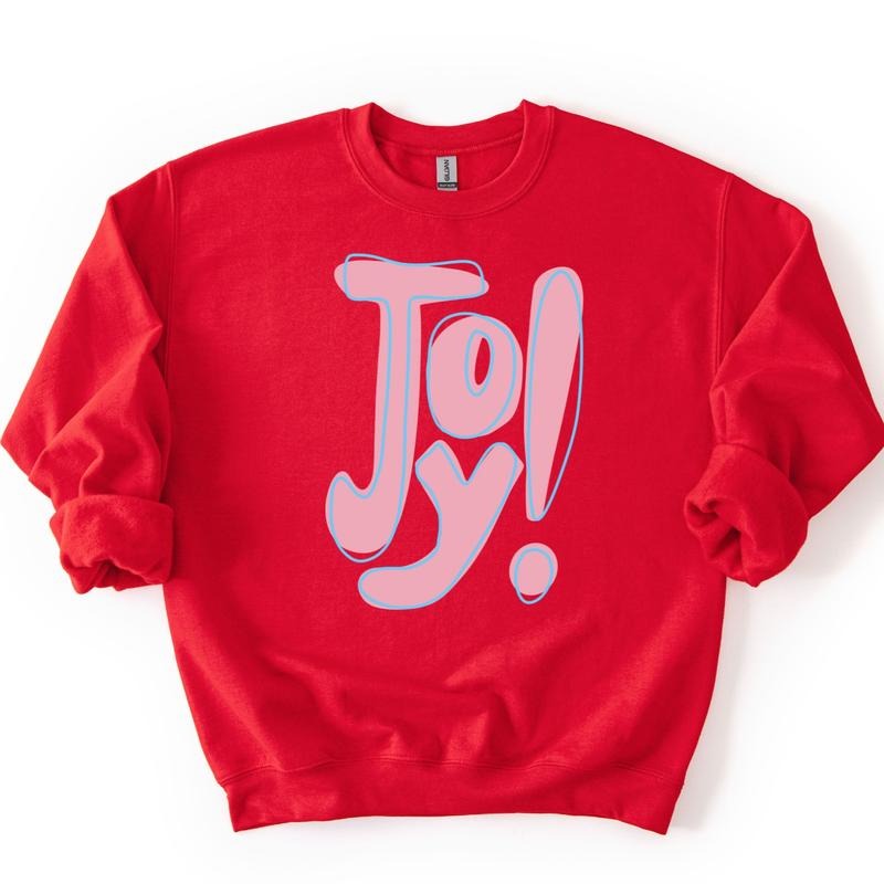 Joy Christmas Sweatshirt, Cute Christmas Sweatshirt T-Shirts, Hoodie | HypeDripTees.com