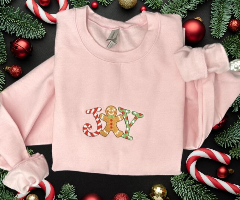 Joy embroidered Crewneck Sweatshirt Comfortable T-Shirts, Hoodie | HypeDripTees.com