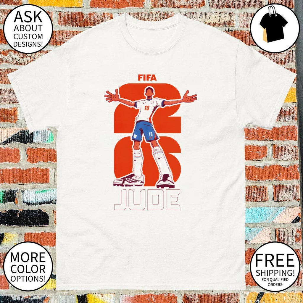 Jude Bellingham Fifa Soccer Player Pose With The Number 10 England Football World Cup 2026 shirt