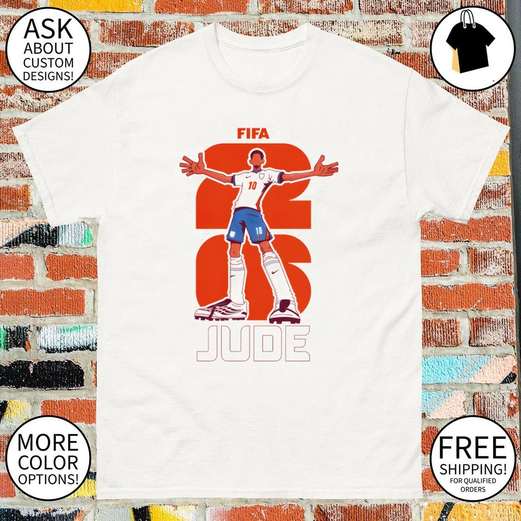 Jude Bellingham Fifa Soccer Player Pose With The Number 10 England Football World Cup 2026 shirt