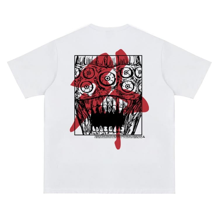 Jujutsu Kaisen "Cursed Fiend" Vintage Oversized Tee Anime T-shirt 100% Cotton Original Design Men's Top for Fans DTG...