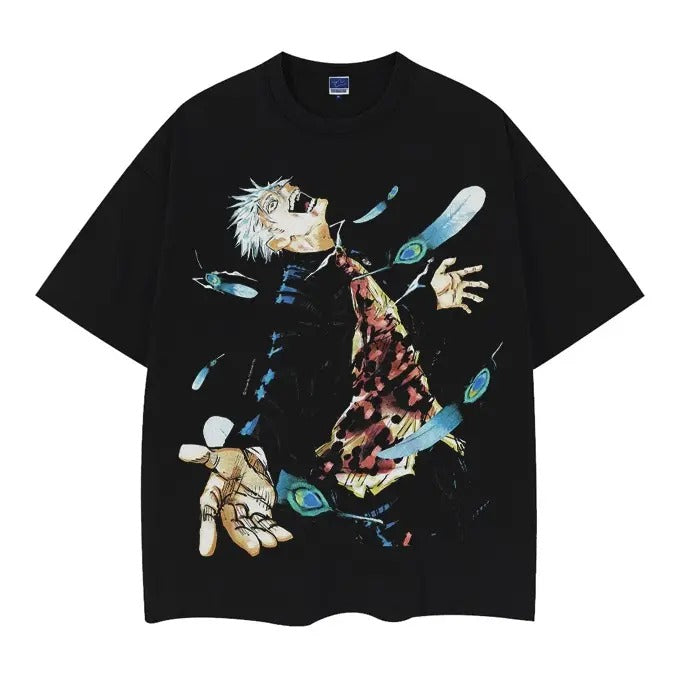 Jujutsu Kaisen "Satoru Gojo Full Color" Heavyweight Vintage Tee 100% Cotton OVERSIZED Anime T-shirt Menswear Top Casual...