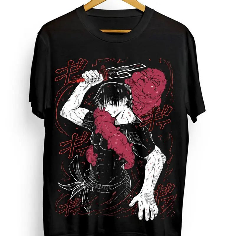 Jujutsu Kaisen Fushiguro Toji T-shirt Anime Horror Black Short Sleeve All Size Hoodie, Sweatshirt | HypeDripTees.com