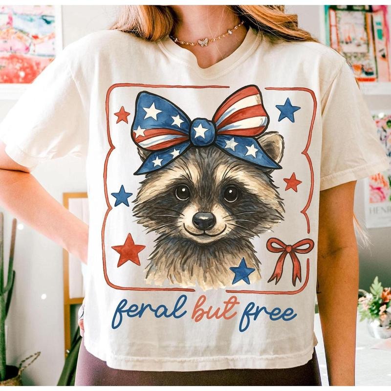 July 4th Highland Cow Shirt, Merica Funny Cute Baby Cow Fourth Of July Sublimation Design, Trendy America USA Popular...