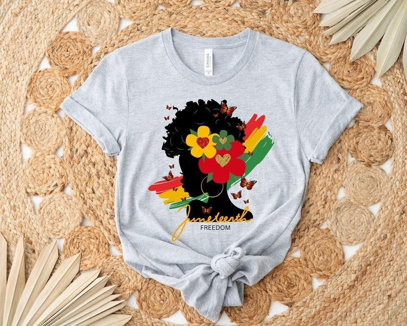 Juneteenth Shirt, Afro Woman Shirt, Celebrate 1865 Juneteenth Shirt, Freedom Shirt, African American Juneteenth Shirt,...