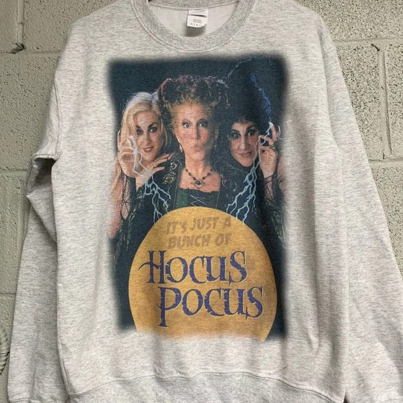 Just A Bunch Of Hocus Pocus Sweatshirt, Halloween Sweatshirt, Sanderson Sisters Hoodie T-Shirts | HypeDripTees.com