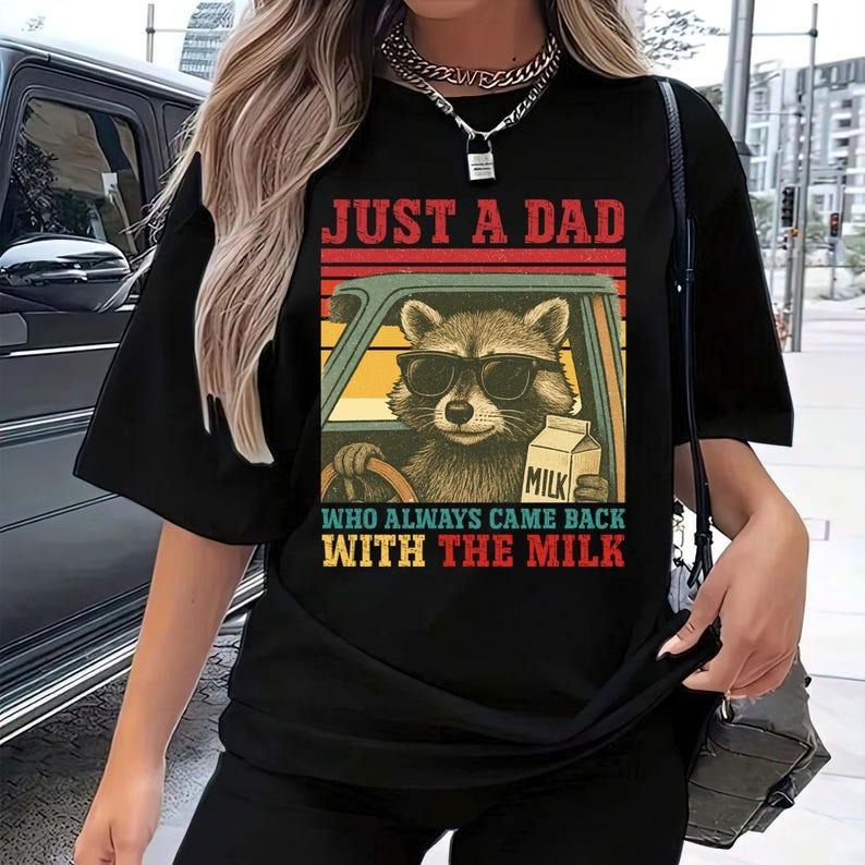 Just A Dad Who Always Came Back With Milk Shirt, Trendy Father Day Shirt, Dad Humor Shirt Hoodie, Sweatshirt