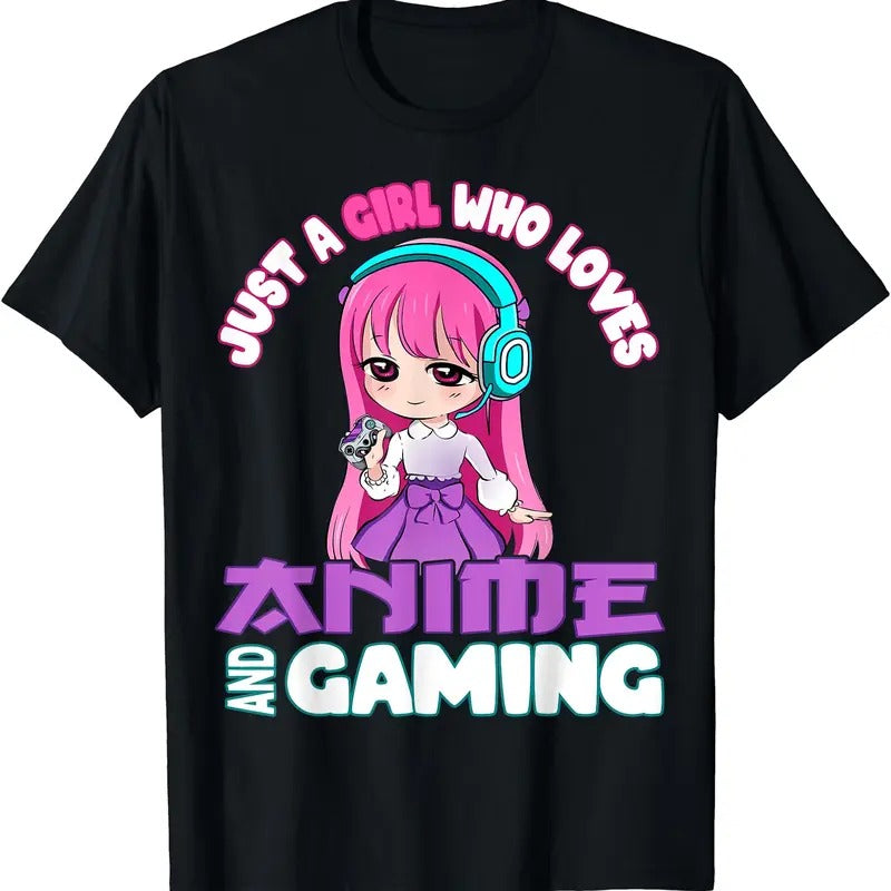 Just A Girl Who Loves Anime And Gaming Chibi Video Games TShirt Hoodie, Sweatshirt | HypeDripTees.com