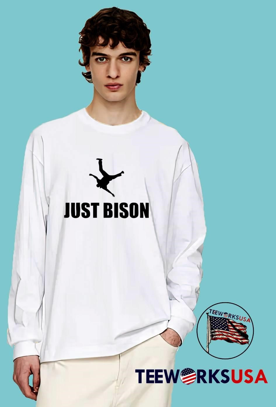 Just Bison Falling Man T-Shirt
