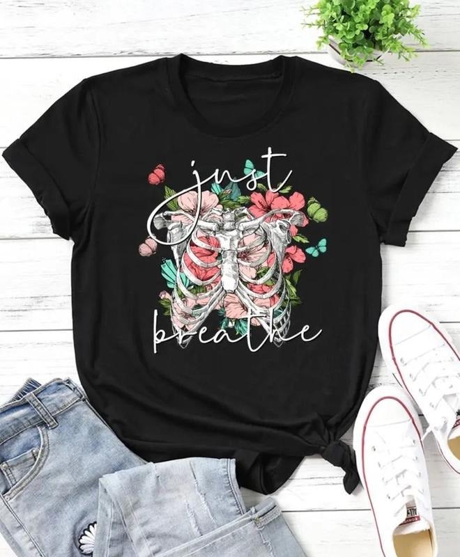 Just Breathe Skeleton Shirt Best Price Hoodie, Sweatshirt | HypeDripTees.com