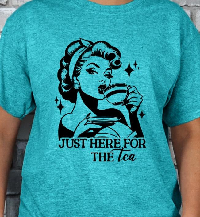 Just Here for the Tea Retro Style T-shirt Casual Comfortable Hoodie, Sweatshirt | HypeDripTees.com