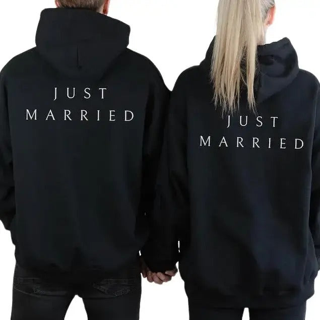 Just Married Hoodie, Bridal Sweatshirt, Honeymoon Sweatshirt, Wifey Tee, Couples Gift, Engagement Gift Casual Classic...