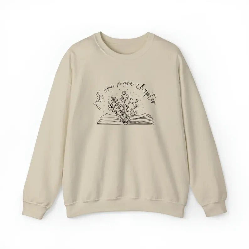 Just One More Chapter Sweatshirt, Book Lover Sweatshirt Gift Teacher Librarian Gift, Reading Crewneck Sweatshirt, Booktok...