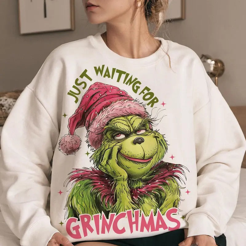 Just Waiting For Christmas Sweatshirt, Funny Christmas Shirt, Unisex Crewneck Sweatshirt & Shirt Hoodie | HypeDripTees.com