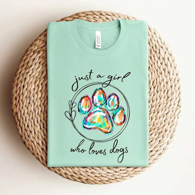 Just a Girl Who Loves Dogs, Dog Lover Girl Shirt, Animal Lover Shirt, Dog Lover Shirt, Dog Lover Daughter Shirt, Dog...