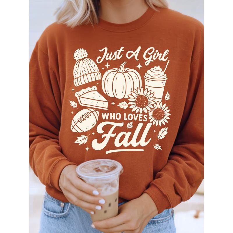 Just a Girl Who Loves Fall Sweatshirt T-Shirts, Hoodie | HypeDripTees.com
