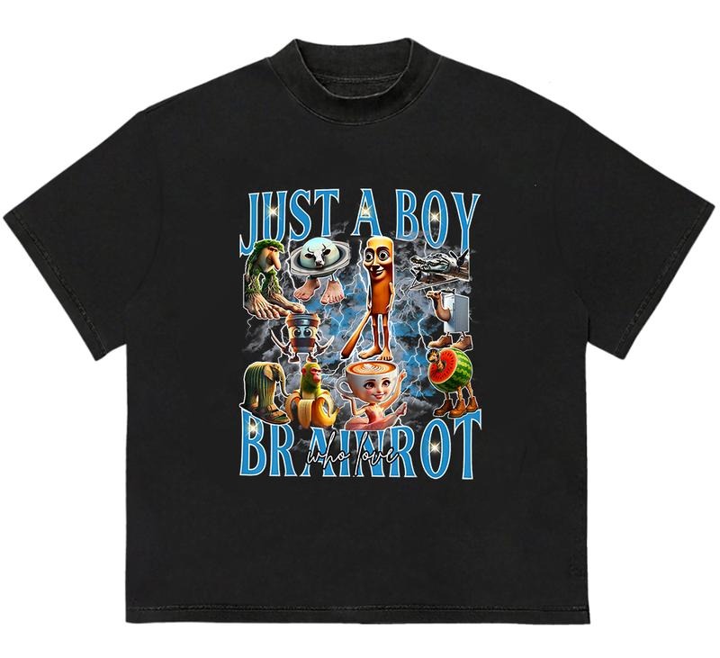 Just a boy Who love Brairot T-Shirt Classic 90s Retro Essential Quality Graphic Design Hoodie, Sweatshirt | HypeDripTees.com