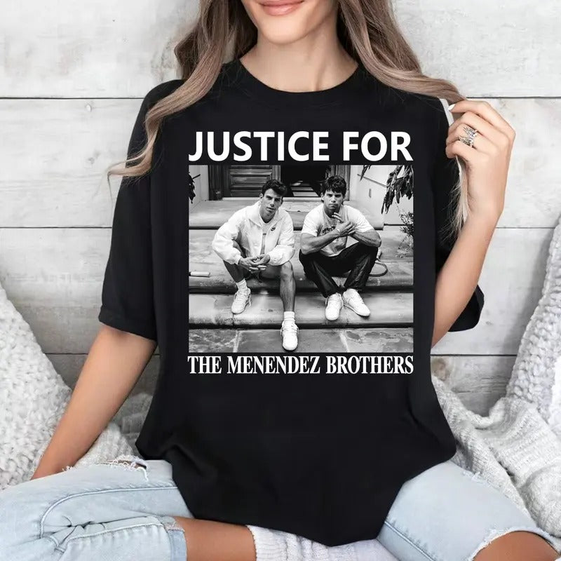 Justice For The Menendez Brothers Graphic Shirt Unisex, Lyle and Erik Menendez Shirt Unisex, Vintage T Shirt Unisex,...