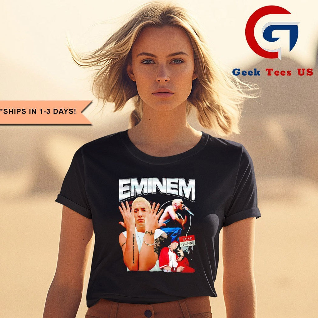 Justin Bieber wearing Eminem shirt
