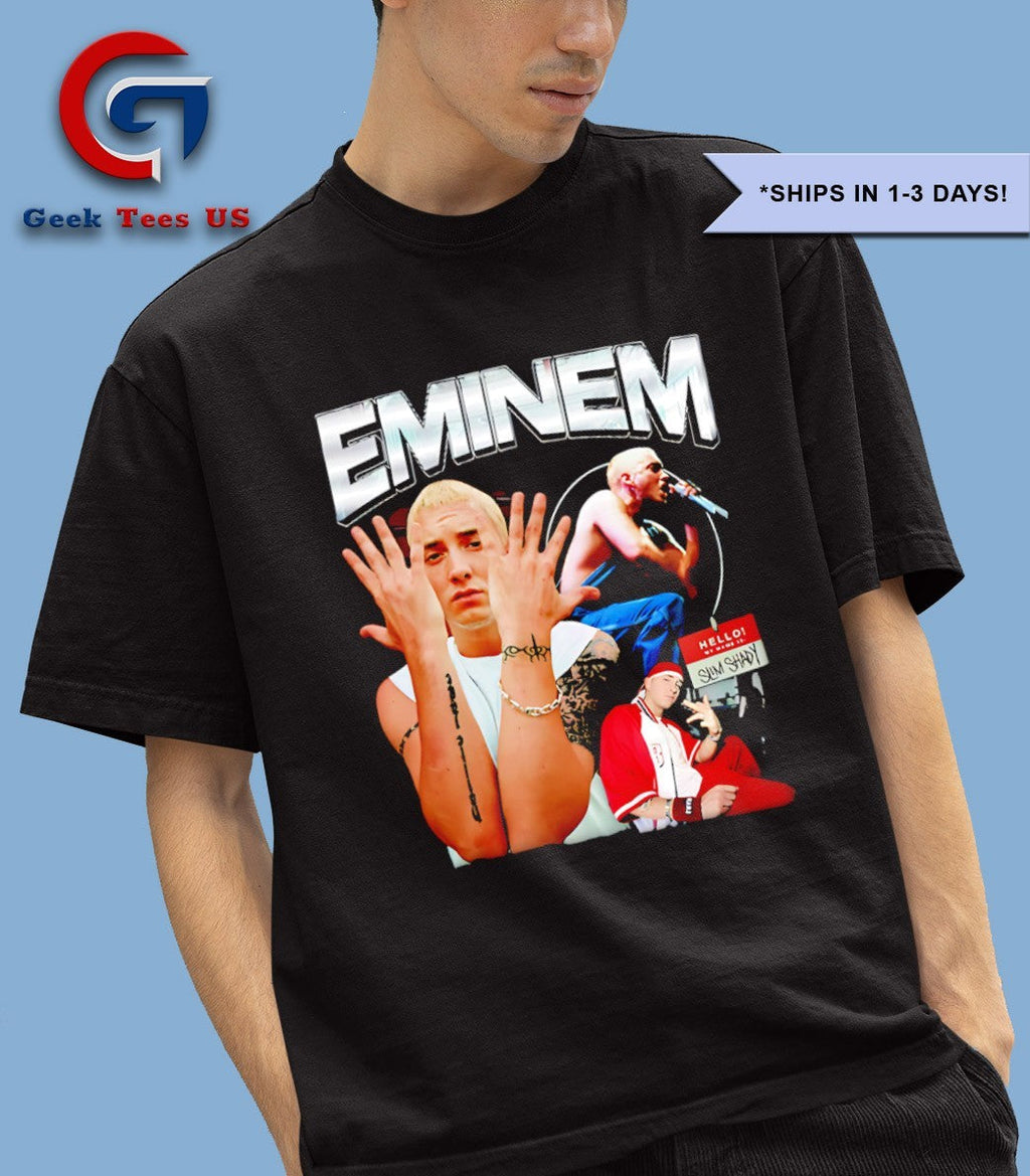Justin Bieber wearing Eminem shirt