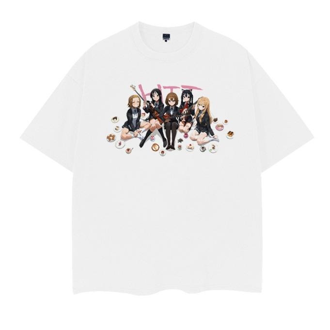 K-On! "Ensemble" Vintage Oversized Tee Anime T-shirt 100% Cotton Original Design Men's Top Streetwear Casual Summer...