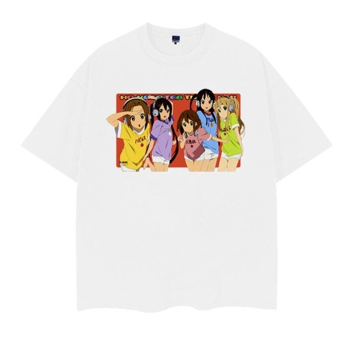 K-On! "Leisure Time" Vintage Oversized Tee Anime T-shirt 100% Cotton Original Design Men's Top Streetwear Casual Baggy...