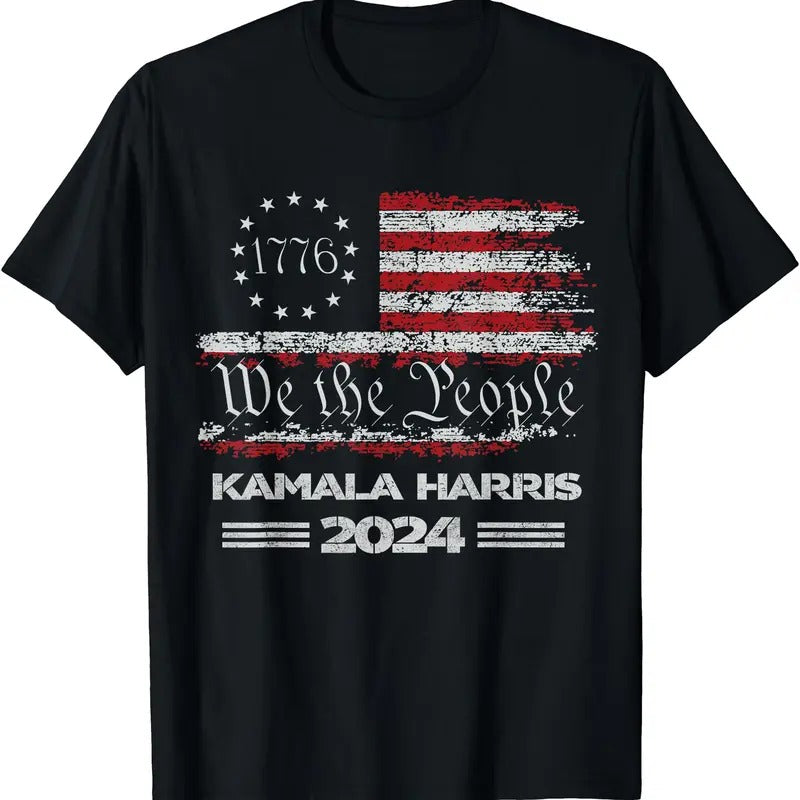 Kamala Harris 2024 US Flag Democratic President T-Shirt Hoodie, Sweatshirt | HypeDripTees.com