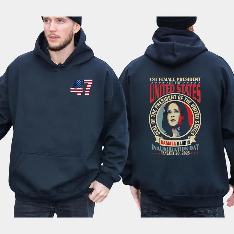 Kamala Harris Shirt, Madam T-Shirt Sweatshirt Hoodie, Harris Walz Shirt, Unisex Cotton Tops | HypeDripTees.com