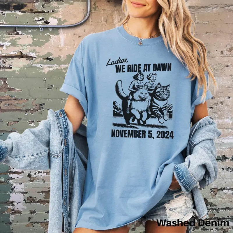 Kamala Harris T-Shirt, Comfort Colors Harris Walz Shirt, Cat Lady Tee, Election 2024 TShirt, Feminist,  Liberal, Democrat...