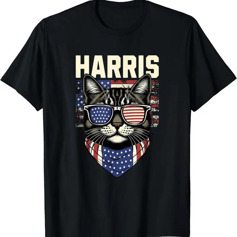 Kamala Harris for President 2024, Funny Cat Lady Graphic T-Shirt Hoodie, Sweatshirt | HypeDripTees.com